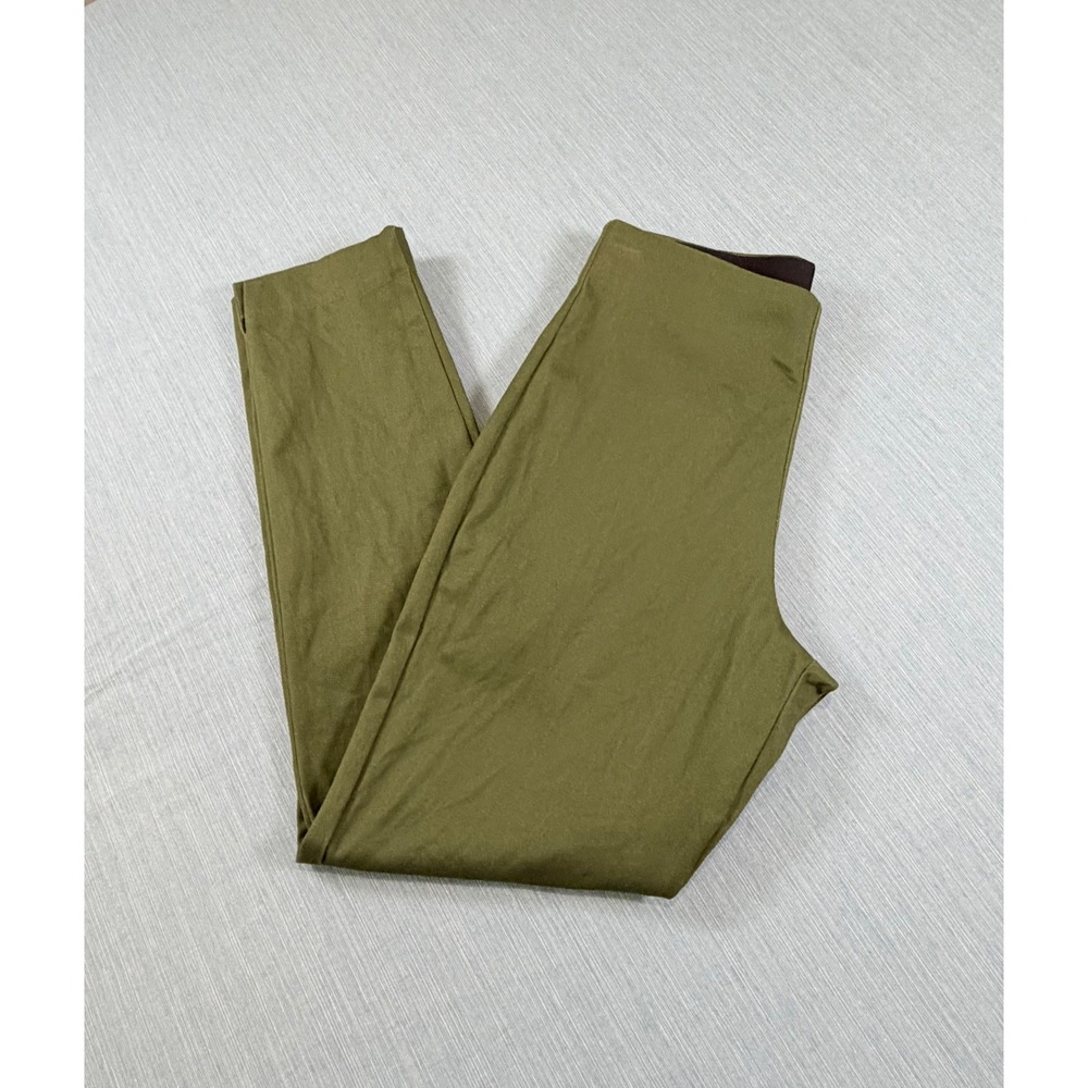 Old Navy Pixie Pants Women Size 4 Olive Green Excellent Stretch Slim Side Slit
